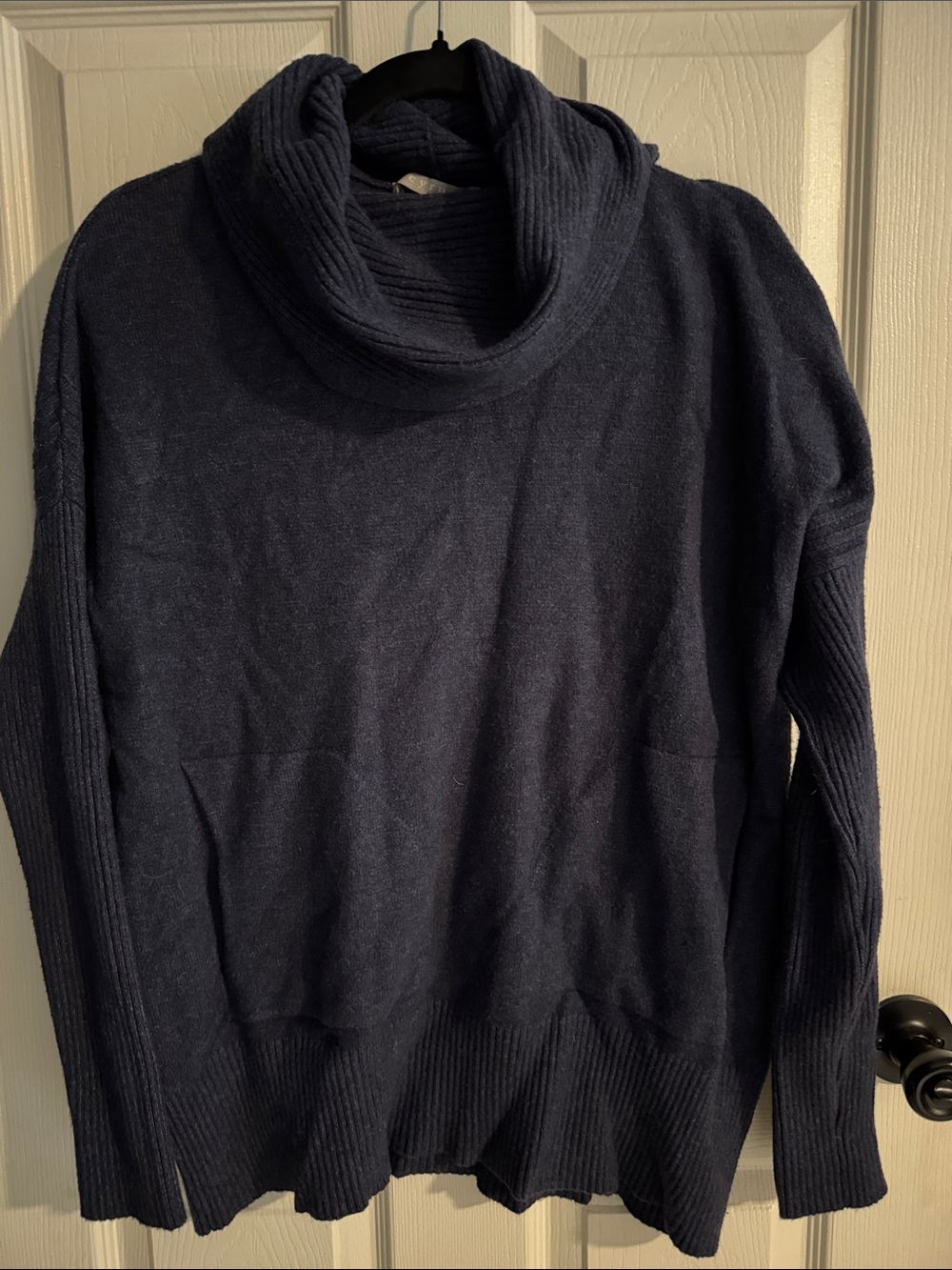 Cyrus Navy Turtleneck Pocket Sweater